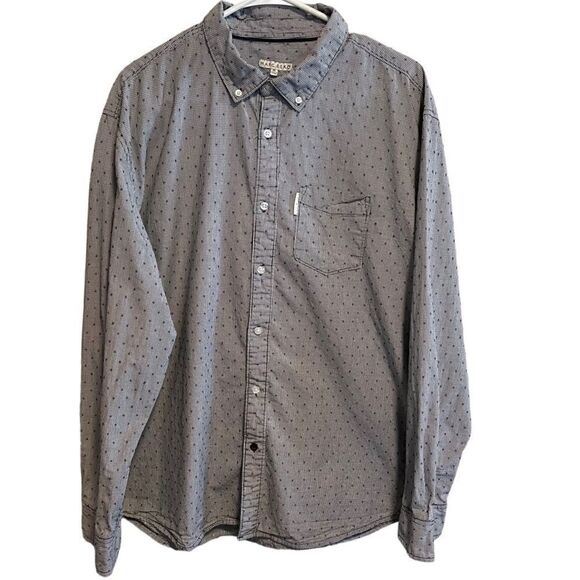 MARK ECKO- Men’s White & Black Long Sleeve Button Down Swiss Dot Shirt, Size XL - Picture 1 of 10